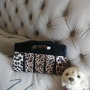Leopard printed clutch